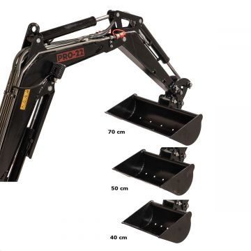 Graafbakken voor de PRO-22 G800 minigraver